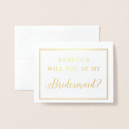 Tarjeta Con Relieve Metalizado Relieve metalizado dorado, serás mi novia.