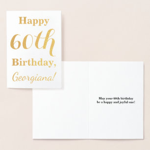 Tarjeta Con Relieve Metalizado Relieve metalizado dorado simple 60º cumpleaños +