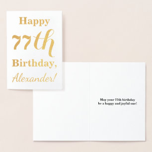 Tarjeta Con Relieve Metalizado Relieve metalizado dorado simple "FELIZ CUMPLEAÑOS