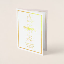 Tarjeta Con Relieve Metalizado Relieve metalizado dorado Vintage Hummingbird WEDD