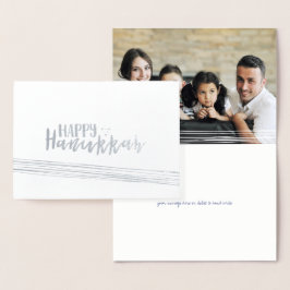Tarjeta Con Relieve Metalizado Relieve metalizado Etched Happy Hanukkah Abstract 