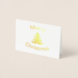 Tarjeta Con Relieve Metalizado Relieve metalizado Feliz Árbol de Navidad-3x5Tarje