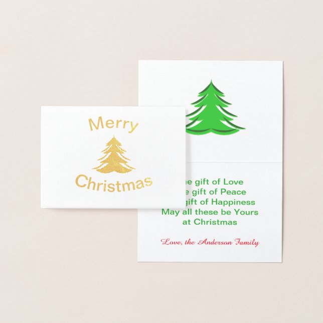 Tarjeta Con Relieve Metalizado Relieve metalizado Feliz Árbol de Navidad-3x5Tarje (Demostración)