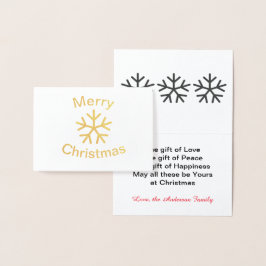 Tarjeta Con Relieve Metalizado Relieve metalizado Feliz Navidad Snowflake - Tarje