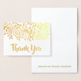 Tarjeta Con Relieve Metalizado Relieve metalizado Gold Leaf Gracias con firma
