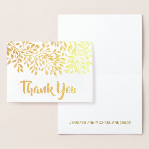 Tarjeta Con Relieve Metalizado Relieve metalizado Gold Leaf Gracias con firma