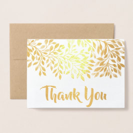 Tarjeta Con Relieve Metalizado Relieve metalizado Gold Leaf Gracias con firma