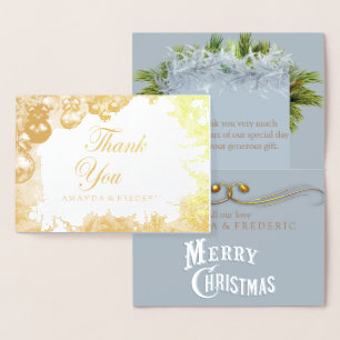 Tarjeta Con Relieve Metalizado RELIEVE METALIZADO Navidades blancos GRACIAS Boda