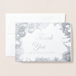 Tarjeta Con Relieve Metalizado Relieve metalizado Navidades blancos GRACIAS Boda 