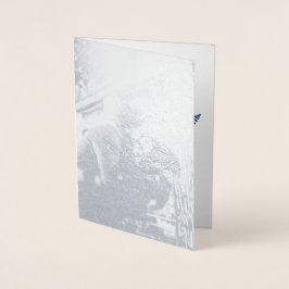 Tarjeta Con Relieve Metalizado Relieve metalizado plateado año primero, año casad