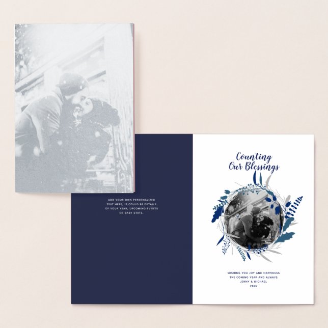 Tarjeta Con Relieve Metalizado Relieve metalizado plateado año primero, año casad (Demostración)