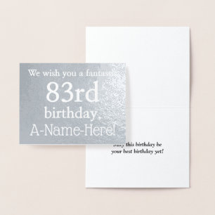 Tarjeta Con Relieve Metalizado Relieve metalizado plateado básico 83.ª tarjeta de