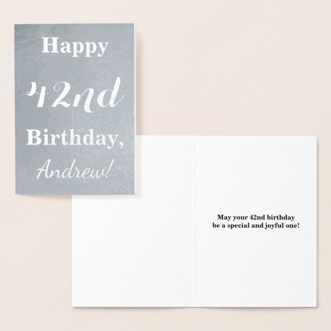 Tarjeta Con Relieve Metalizado Relieve metalizado plateado básico "Feliz cumpleañ (Demostración)
