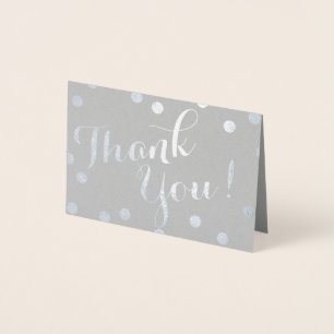 Tarjeta Con Relieve Metalizado Relieve metalizado plateado Confetti Dots Modern G