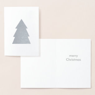Tarjeta Con Relieve Metalizado Relieve metalizado plateado de árbol de Navidad Me