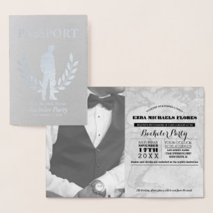 Tarjeta Con Relieve Metalizado Relieve metalizado plateado del pasaporte del part