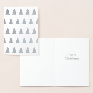 Tarjeta Con Relieve Metalizado Relieve metalizado plateado forestal navideño merr