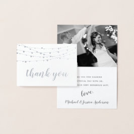 Tarjeta Con Relieve Metalizado Relieve metalizado plateado String Lights Foto Gra
