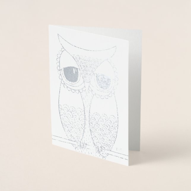 Tarjeta Con Relieve Metalizado RELIEVE METALIZADO SILVER TRANSFER Owl Siempre Te  (Anverso)