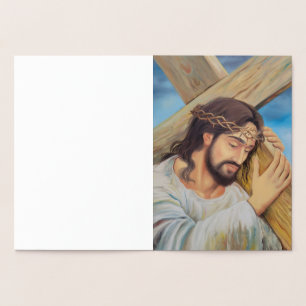 Tarjeta Con Relieve Metalizado Religión cristiana Jesucristo