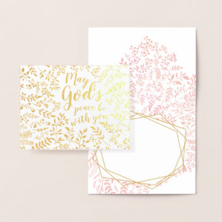 Tarjeta Con Relieve Metalizado Religiosa floral rosa Que Dios los consolar