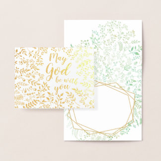 Tarjeta Con Relieve Metalizado Religioso Que Dios esté con ustedes simpatía
