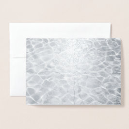 Tarjeta Con Relieve Metalizado Resumen De Reflexiones Ligeras Sobre El Agua Plata