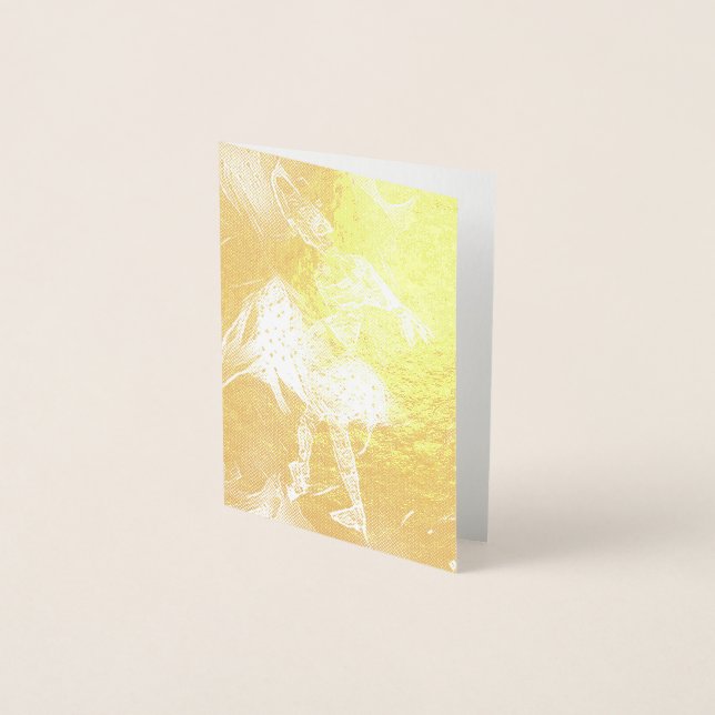 Tarjeta Con Relieve Metalizado Resumen del lago Swan Ballerina (Anverso)
