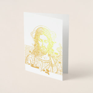 Tarjeta Con Relieve Metalizado Retro Grid Jesús Rey de Reyes Apocalipsis 19:16