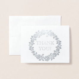 Tarjeta Con Relieve Metalizado Rosa boda Gracias kraft papel foto plata