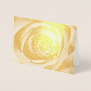 Tarjeta Con Relieve Metalizado Rosa de oro Flor Flor Floral Vintage Decorativo