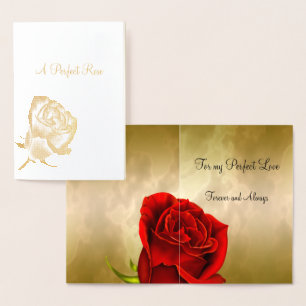 Tarjeta Con Relieve Metalizado Rosa de oro perfecto