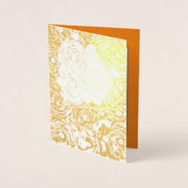 Tarjeta Con Relieve Metalizado Rosas