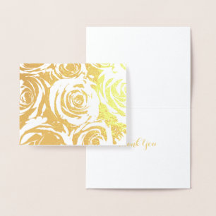 Tarjeta Con Relieve Metalizado Rosas de oro elegantes