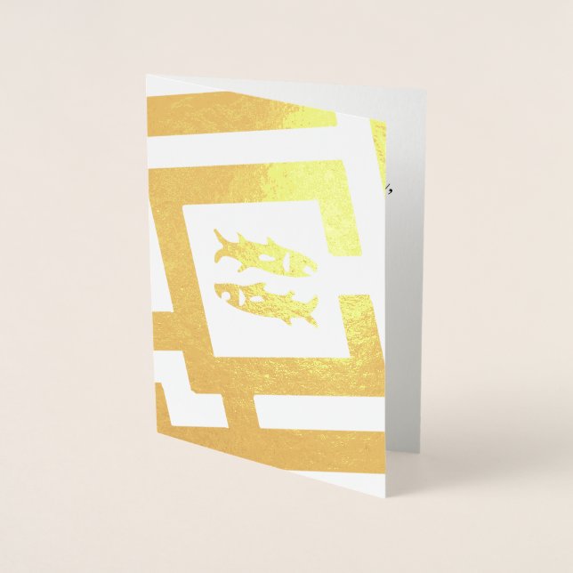 Tarjeta Con Relieve Metalizado Rótulo Astrológico Pisces Relieve metalizado Decor (Anverso)