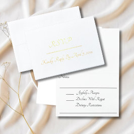 Tarjeta Con Relieve Metalizado RSVP Guardar La Fecha