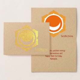 Tarjeta Con Relieve Metalizado Sacral Chakra Personalizado de todas las ocasiones
