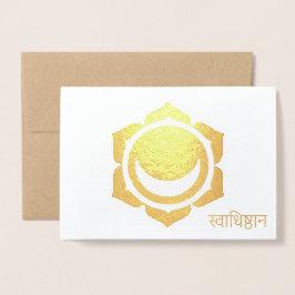 Tarjeta Con Relieve Metalizado Sacral Chakra Personalizado de todas las ocasiones