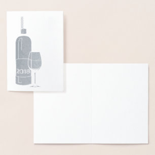 Tarjeta Con Relieve Metalizado ¡Salud 2018! Relieve metalizado plateado