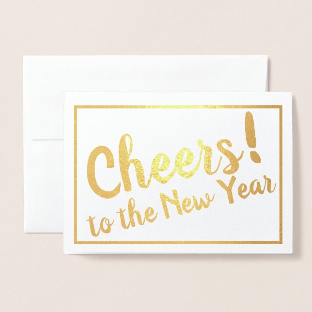 Tarjeta Con Relieve Metalizado ¡Salud! ¡al Año Nuevo! (Anverso con sobre)