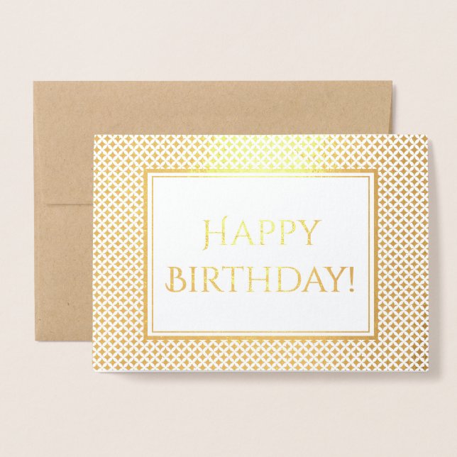 Tarjeta Con Relieve Metalizado Saludo de cumpleaños deslumbrante (Anverso con sobre)