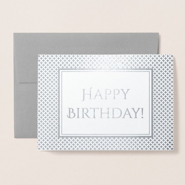 Tarjeta Con Relieve Metalizado Saludo de cumpleaños deslumbrante (Anverso con sobre)