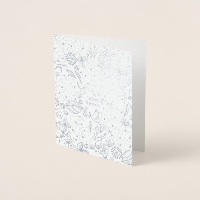 Tarjeta Con Relieve Metalizado Saludo de Relieve metalizado de Florals Orgánica (Anverso)