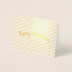 Tarjeta Con Relieve Metalizado Saludos de Navidad en franjas diagonales