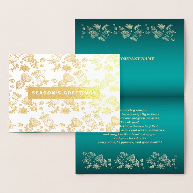 Tarjeta Con Relieve Metalizado Saludos de temporada. Navidades Luxury Real (Demostración)