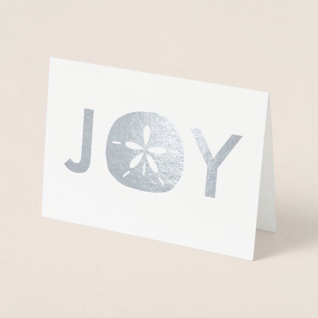 Tarjeta Con Relieve Metalizado Saludos navideños de los Navidades Joy Sand Dollar (Anverso)