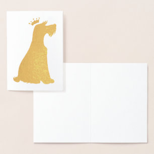 Tarjeta Con Relieve Metalizado Schnauzer Prince