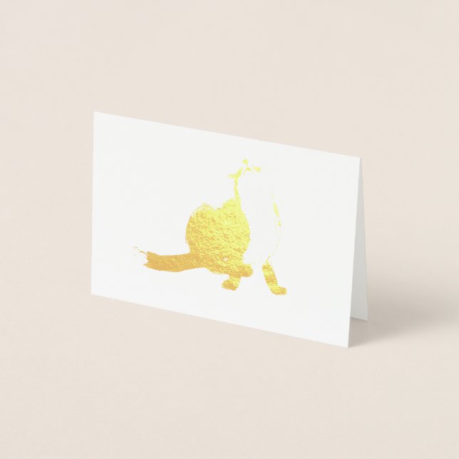 Tarjeta Con Relieve Metalizado Scratching fox (Anverso)