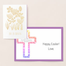 Tarjeta Con Relieve Metalizado Se Levanta Pascua