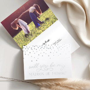 Tarjeta Con Relieve Metalizado Sé mi atrón de honor   Plata fotográfica personali